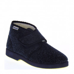 EMANUELA 564 Pantofole Uomo Invernali chiuse con velcro in panno caldo blu  - offertascarpeonline.it